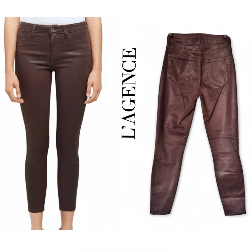 L’Agence Brown Coated Margot Jeans Size 26